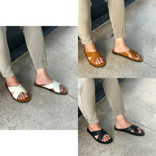 Dép Nam Nữ JOURNEY Quai Chéo 3 màu Đen, Nâu, trắng