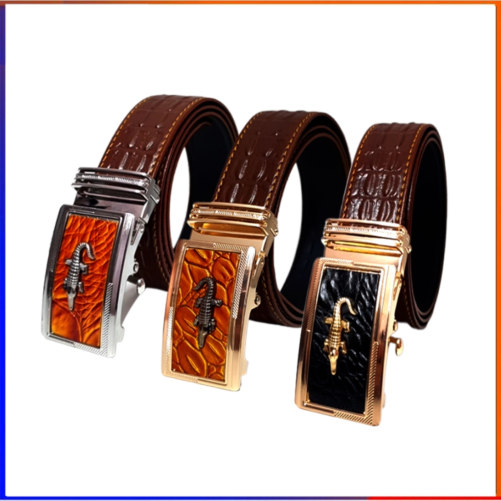 Dây nịt nam da vân cá sấu thắt lưng có 2 màu đen và nâu