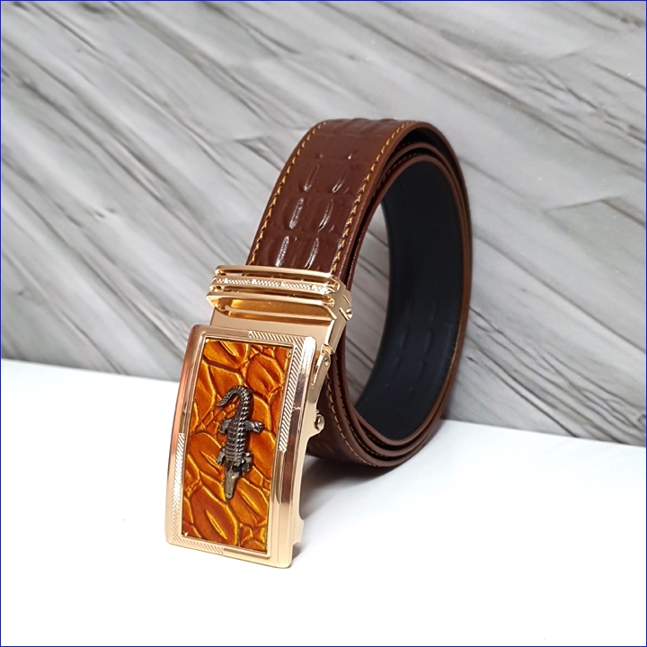 Dây nịt nam da vân cá sấu thắt lưng có 2 màu đen và nâu