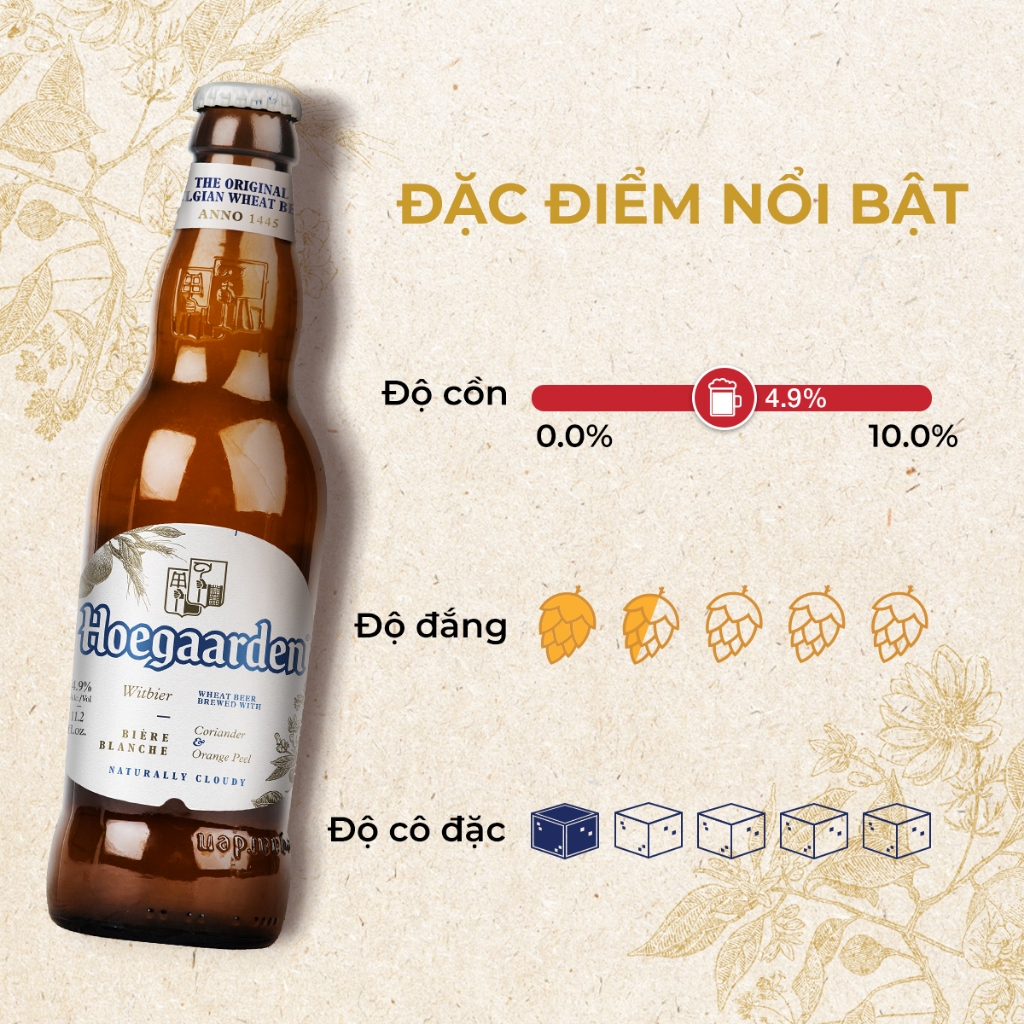 [Grocery Gift] Combo 2 Lốc 6 Chai Hoegaarden White - Bia Bỉ Lúa Mỳ Chính Hiệu (330ml/ chai)