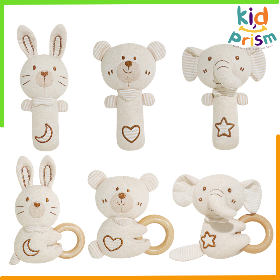 Đồ Chơi Lục Lạc Thú Bông Cho Bé Sơ Sinh - Đồ Chơi Lục Lạc Cầm Tay Hình Thú Nhồi Bông Mềm Mại Dễ Thương