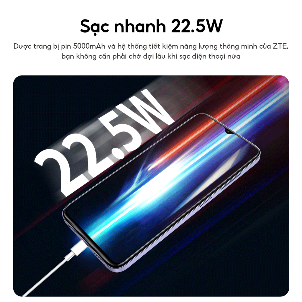 Điện Thoại ZTE Blade V50 Design | 18GB/256GB | 6.6'' Full HD+ | Octa Core 1.6GHZ | 5000mAh