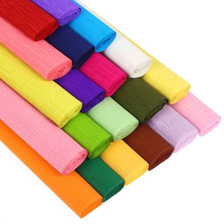 Cuộn giấy nhún, giấy nhắn làm hoa đủ màu - Kích thước 50cm*2.5m