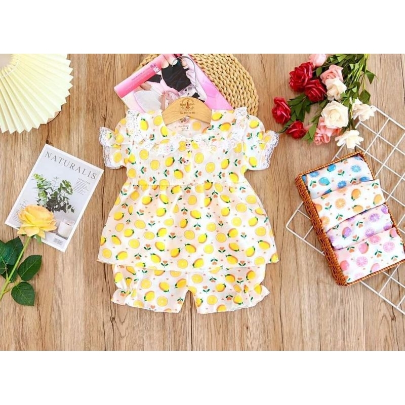 bộ bé gái babydon giao màu ngẫu nhiên 100k/3b vải tơ xốp