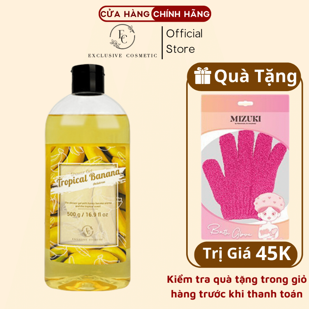 Sữa tắm Hương Chuối Nhiệt Đới Exclusive Cosmetic Giúp Làm Mềm Da Và Giảm Stress Dung Tích 500g