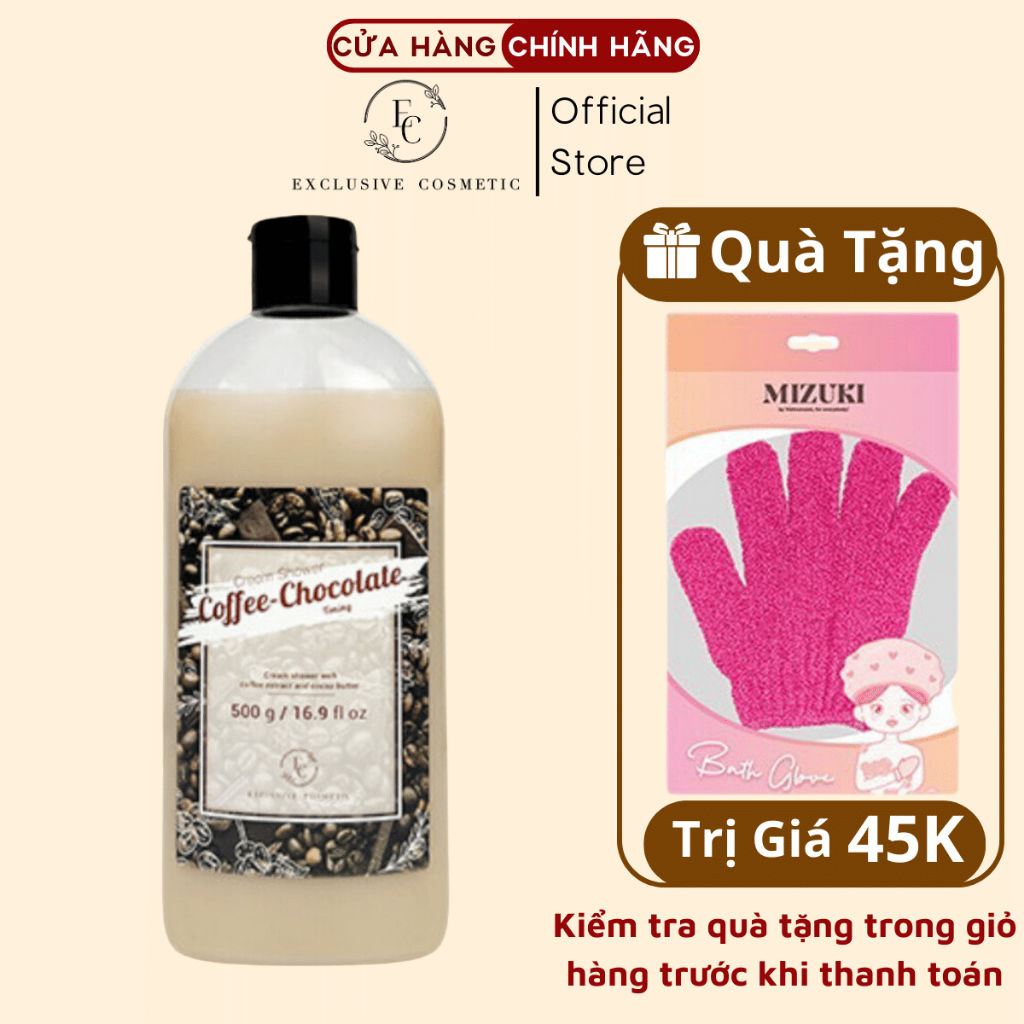 Sữa tắm Cà Phê Exclusive Cosmetic Giúp Dưỡng Ẩm Chuyên Sâu Chống Oxy  Hóa Và Giúp Da Đàn Hồi, Săn Chắc Dung Tích 500g