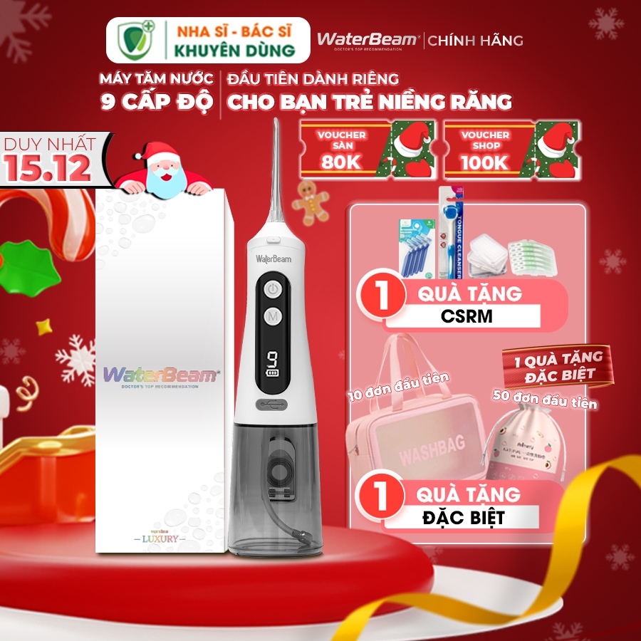 Tăm nước WaterBeam dành riêng cho người niềng răng Bản Mới Nâng cấp Với 9 Cấp Độ, Dung Tích 350ml Bảo hành 15 tháng
