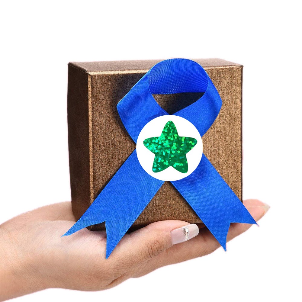 Cuộn 500 sticker nhãn dán ngôi sao dán Giáng Sinh, sticker dán hộp quà, trang trí quà tặng