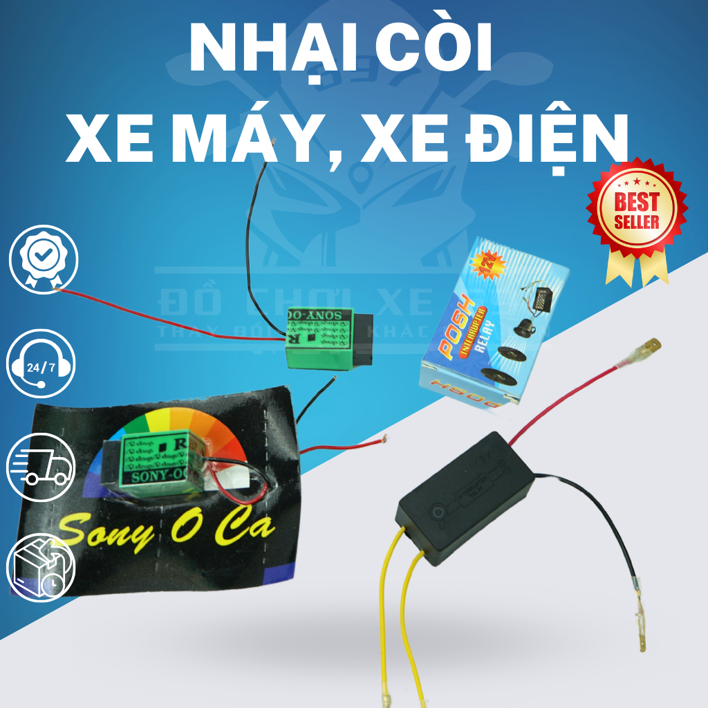 Nhại còi gắn xe máy, ô tô, xe đạp điện.