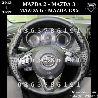 Bọc vô lăng xe mazda 2, mazda 3, mazda 6, mazda cx5 2013-2017 bằng da nappa cao cấp