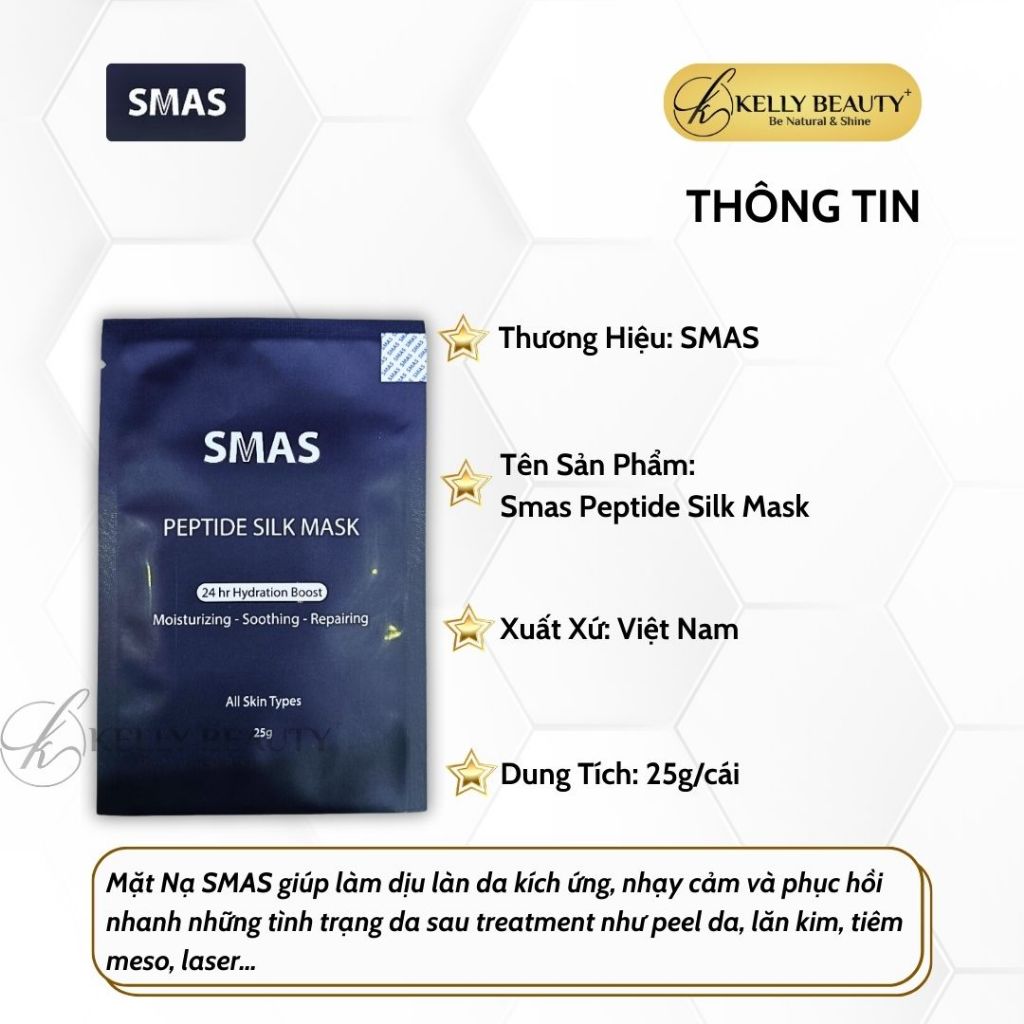 Mặt Nạ Làm Dịu, Phục Hồi Da SMAS Peptide Silk Mask | Kelly Beauty
