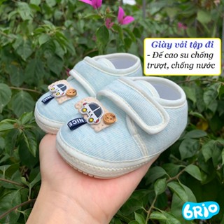  Giày Tập Đi Cho Bé – Chất liệu Vải Bông mềm mịn - Đế cao su mềm TPR chống trơn trượt 