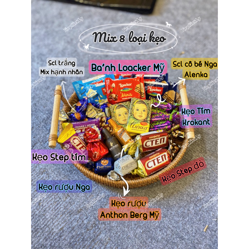 Kẹo Nga Mỹ mix 6-7-8 loại kẹo bánh TẾT ngon nhất