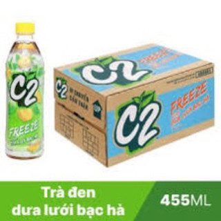 Thùng 24 chai trà đen dưa lưới bạc hà 455ml
