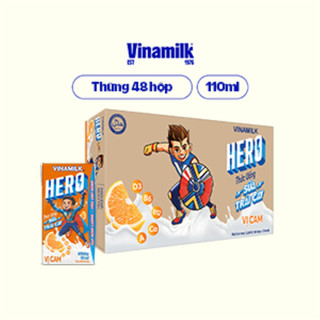 Thức uống sữa trái cây vị cam Vinamilk Hero - Thùng 48 hộp 110ml