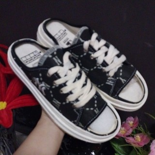 GIÀY BATA HỞ MŨI ,GÓT VẢI CANVAS CHẤT XỊN .