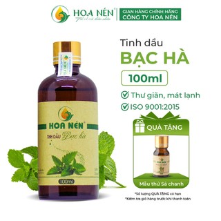 Tinh dầu bạc hà nguyên chất 100ml - hoa nén - vegan - kh.ử mùi, đuổi chuột, the mát
