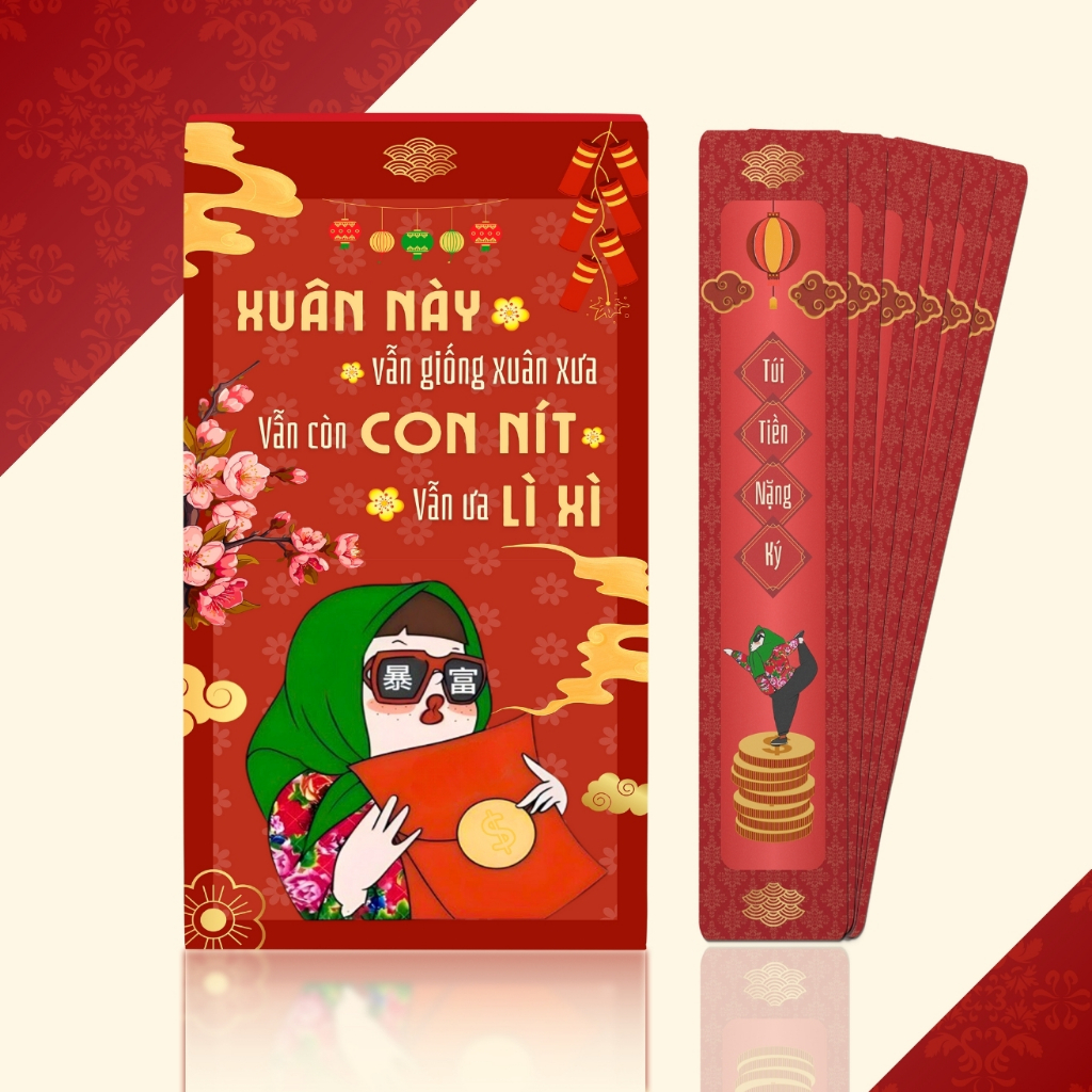 Bao Lì Xì Gieo Quẻ Tết 2024 Giáp Thìn Hộp 12 Quẻ Độc Lạ, Lì Xì Tết Rút Quẻ May Mắn Dễ Thương