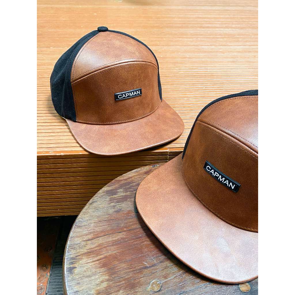 Mũ snapback màu nâu CAPMAN chất da CM52