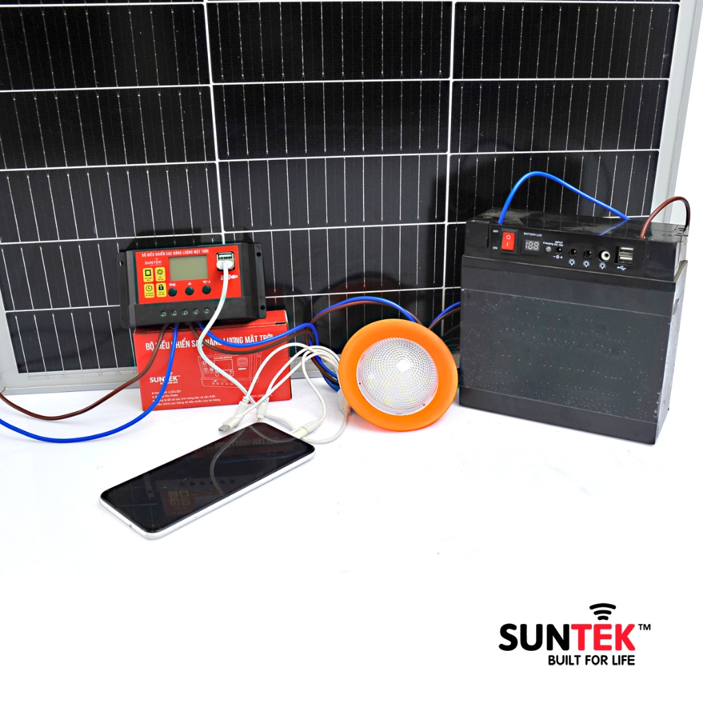 COMBO Bộ Sạc Acquy Pin Bằng Năng Lượng Mặt Trời SUNTEK SA150W/30A - Hàng Chính Hãng - Bảo hành 12 năm Tấm Pin