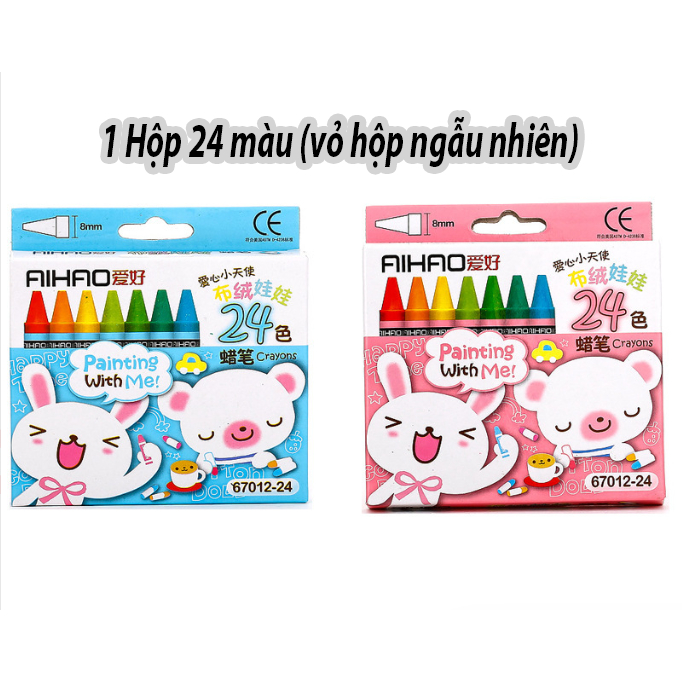 Bút Sáp Màu Dễ Thương Cho Bé Tô Vẽ 8,12,24 Màu