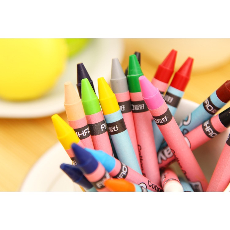 Bút Sáp Màu Dễ Thương Cho Bé Tô Vẽ 8,12,24 Màu