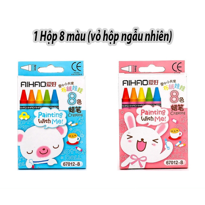 Bút Sáp Màu Dễ Thương Cho Bé Tô Vẽ 8,12,24 Màu