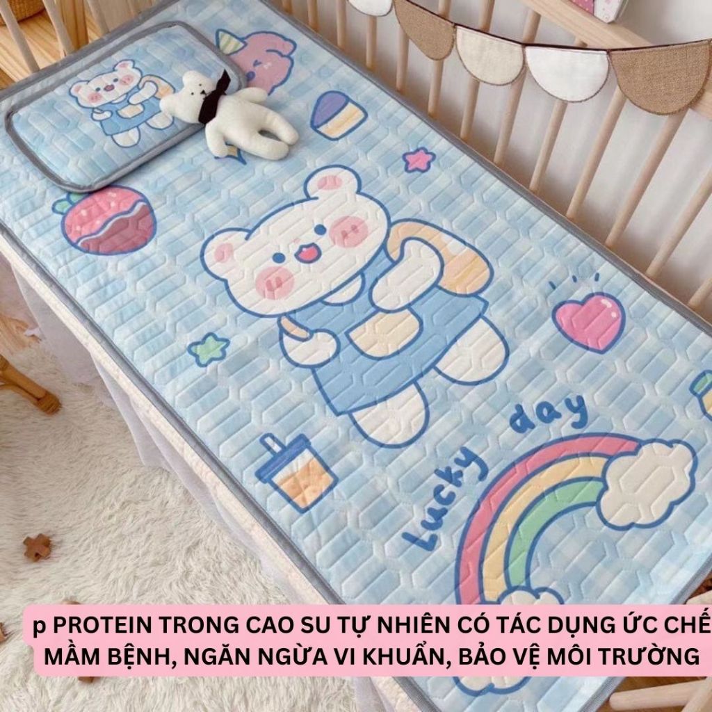 Chiếu Điều Hoà CAO SU Non In Hình 5D Siêu Mát Mềm Mịn Cho Bé