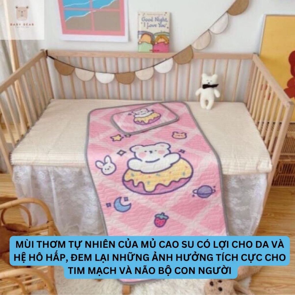 Chiếu Điều Hoà CAO SU Non In Hình 5D Siêu Mát Mềm Mịn Cho Bé