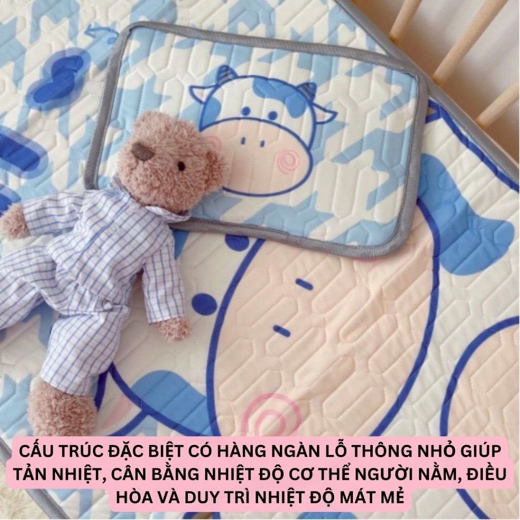 Chiếu Điều Hoà CAO SU Non In Hình 5D Siêu Mát Mềm Mịn Cho Bé