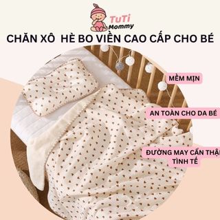Chăn xô hè bo viền cao cấp phong cách hàn quốc siêu nhẹ mềm mịn cho bé