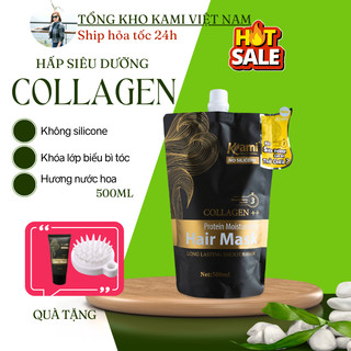 Kem Hấp Tóc collagen siêu dưỡng, Ủ Tóc Kami 500ml + Quà tặng