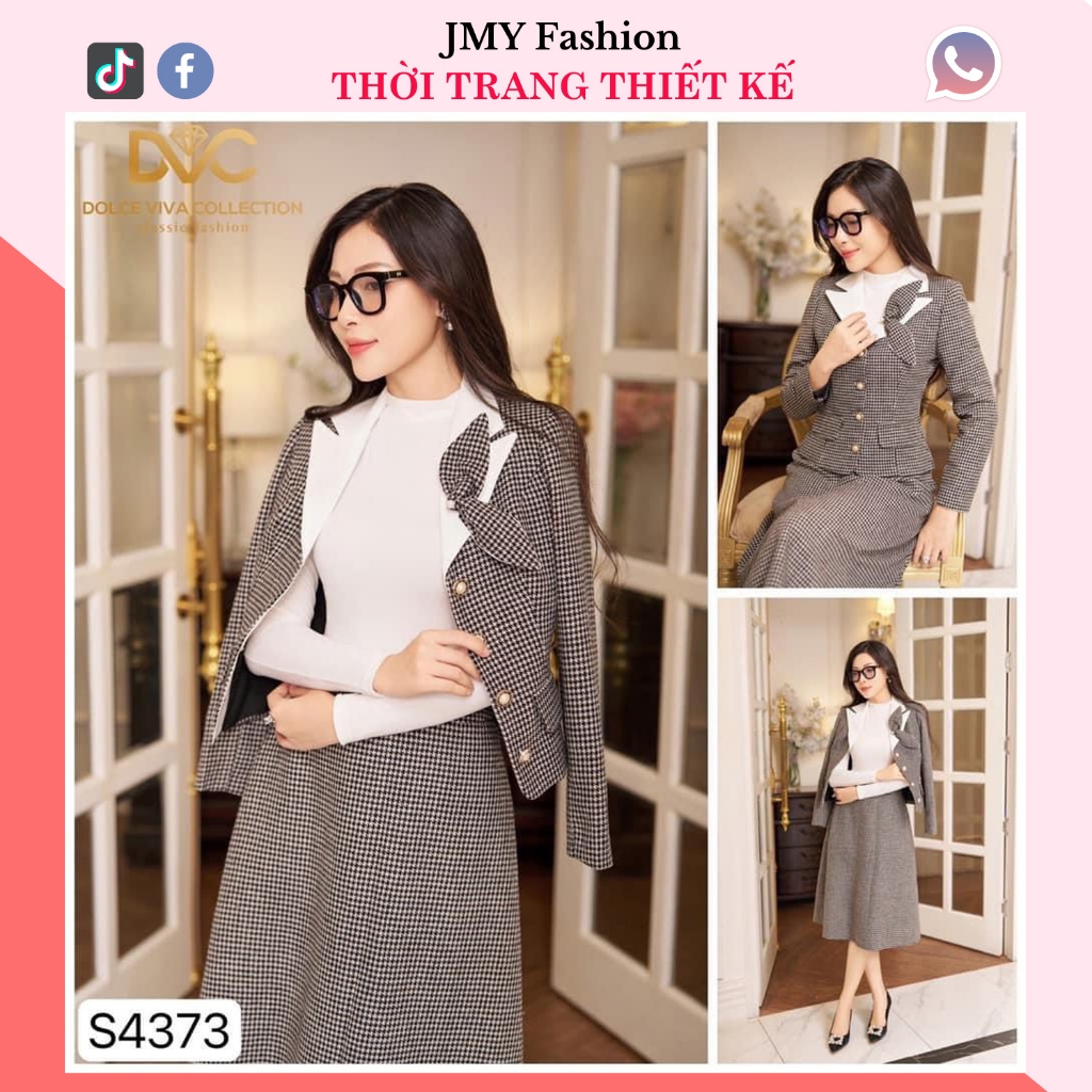 áo vest thiết kế, chân váy A xòe dài