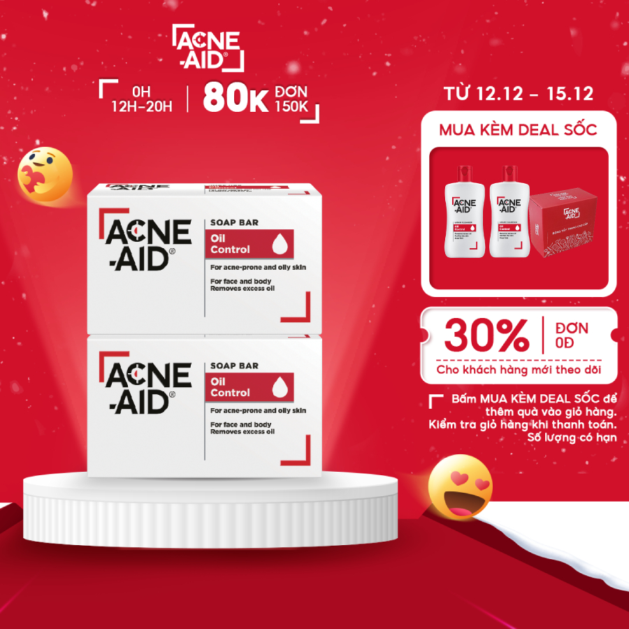 Combo 2 xà phòng rửa mặt ACNE - AID SOAP BAR 100gr - Cho Da Nhờn Và Mụn