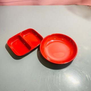 Combo 5 Chén Chấm Nhựa Melamine 2 Lớp Đỏ Đen
