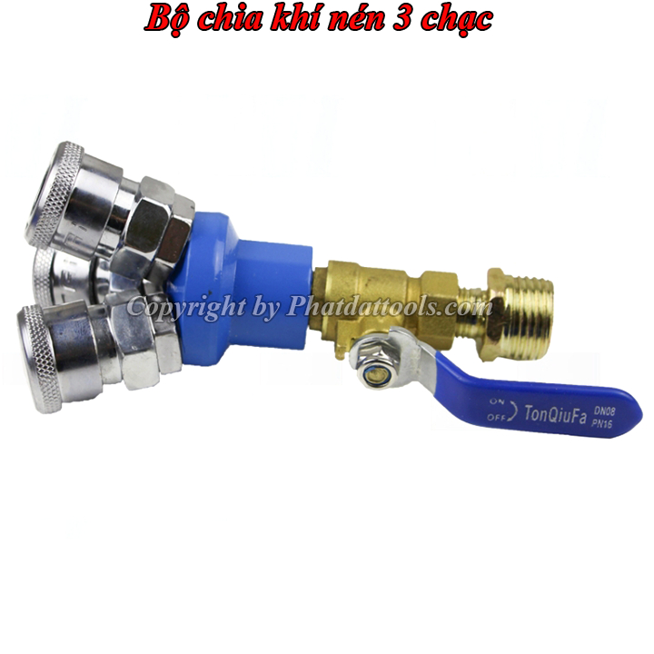 Bộ chia khí nén 2, 3 chạc chân ren tiêu chuẩn 1/4 INCH