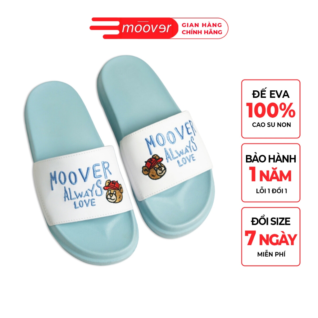 Dép quai ngang always love bear MOOVER dép unisex slipper cá tính đế cao 4cm chống nước