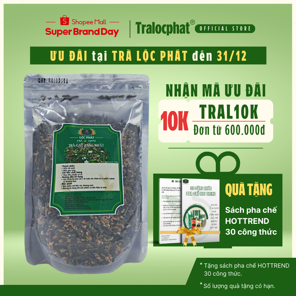 Trà Gạo Rang Nhật Lộc Phát - 0.5KG - Nguyên Liệu Dùng Để Pha Chế Trà Sữa (Trà Lộc Phát)