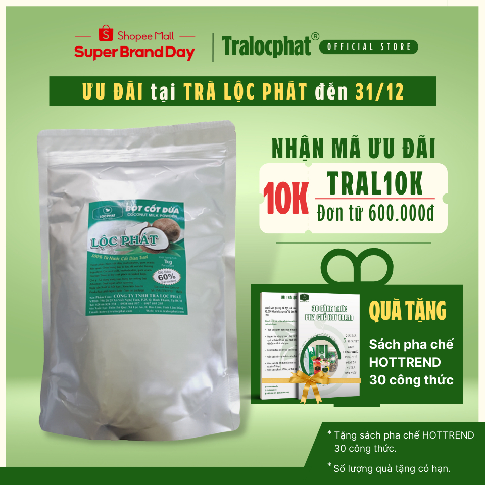 Bột Cốt Dừa Lộc Phát - Trà Lộc Phát - 1kg