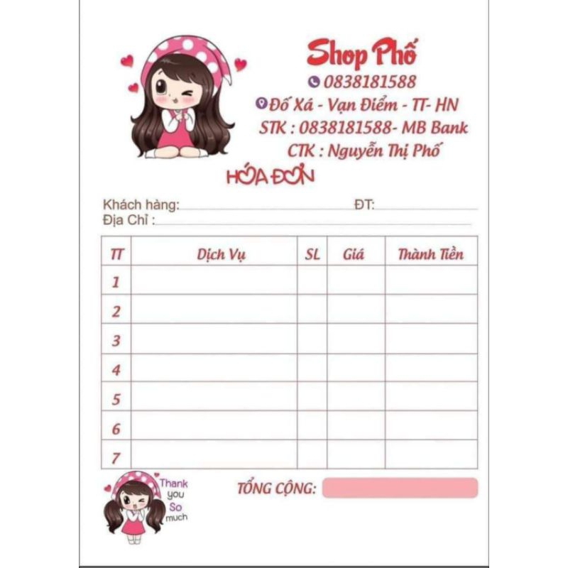 In hóa đơn,biểu mẫu 1,2,3 liên