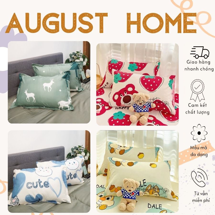 Mẫu Vỏ gôi Hot Nhất-Vỏ gối nằm Cotton Poly 45x65cm được lựa chọn mẫu, Vỏ gối nhiều mẫu dễ thương, màu sắc tươi sáng