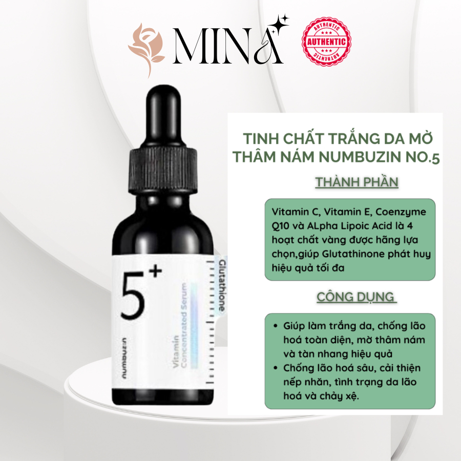 Serum NUMBUZIN NO 5 Serum Trắng Da, Mờ Thâm Nám Numbuzin No 5 Vitamin Concentrated Serum 30ml