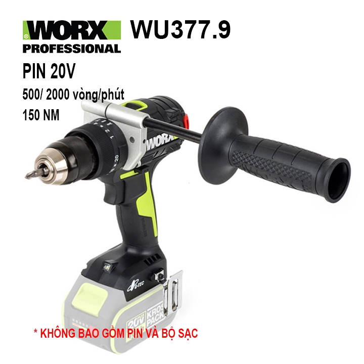 Máy Khoan Động Lực Dùng Pin 20V Worx WU377.9 ( Thân Máy)