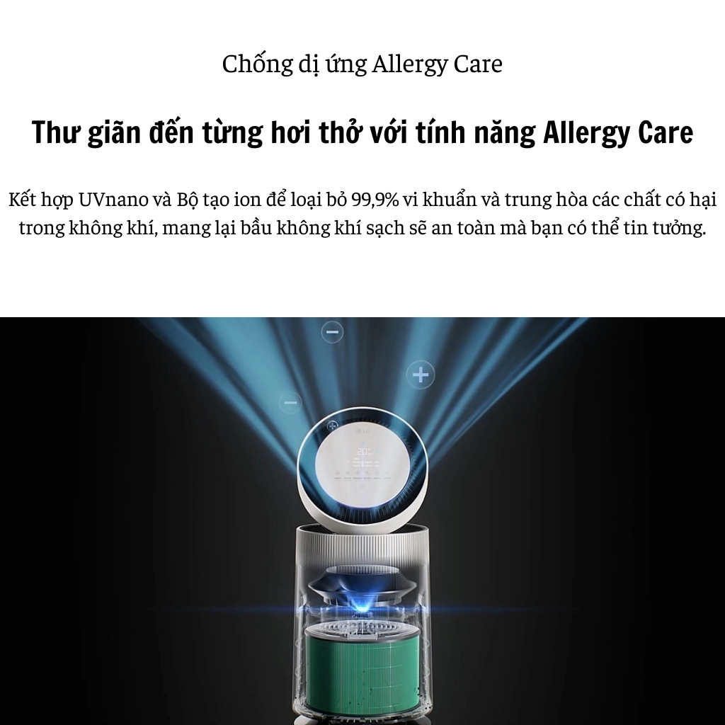 Máy lọc không khí LG PuriCare360 Alpha PET AS10GDBY0 | Lọc không khí AS10GDBY0 360˚ khử mùi hôi thú cưng cho phòng 104m²