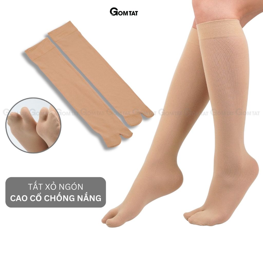 Tất xỏ ngón nữ G.V.G cổ cao chống nắng, chất liệu cotton thoáng khí hút ẩm khử mùi - LISU-TATNGON-GVGCAO