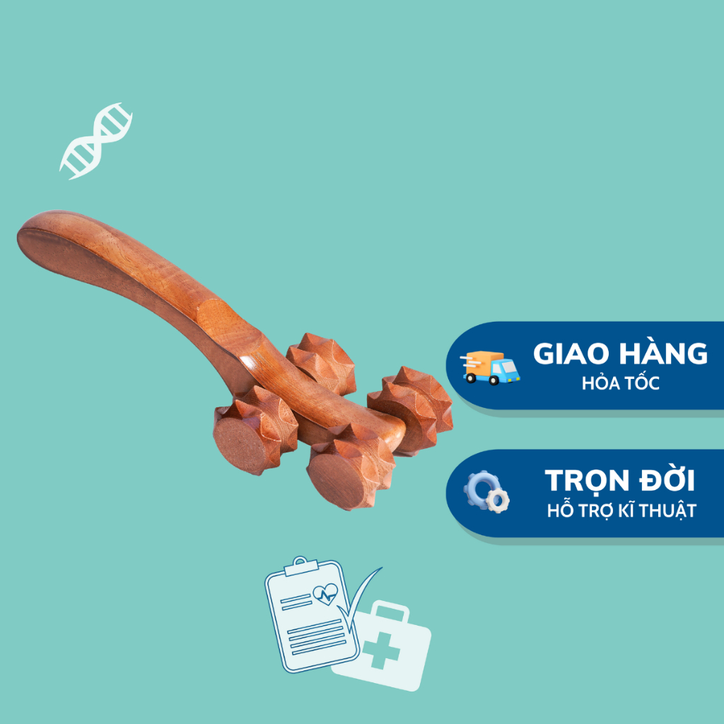 Lăn gỗ massage cổ gai