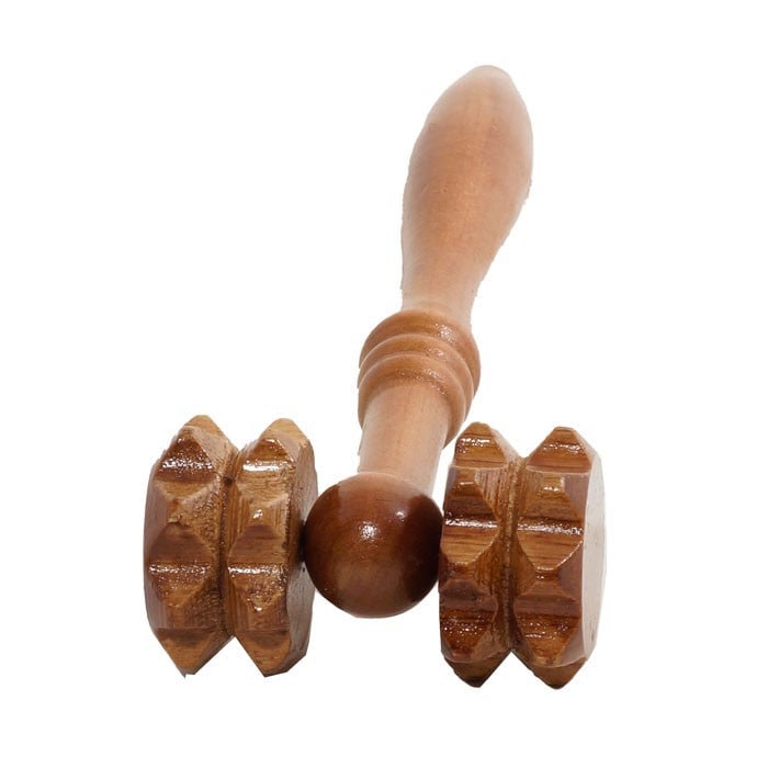 Lăn gỗ massage đầu gai 1 đầu day huyệt
