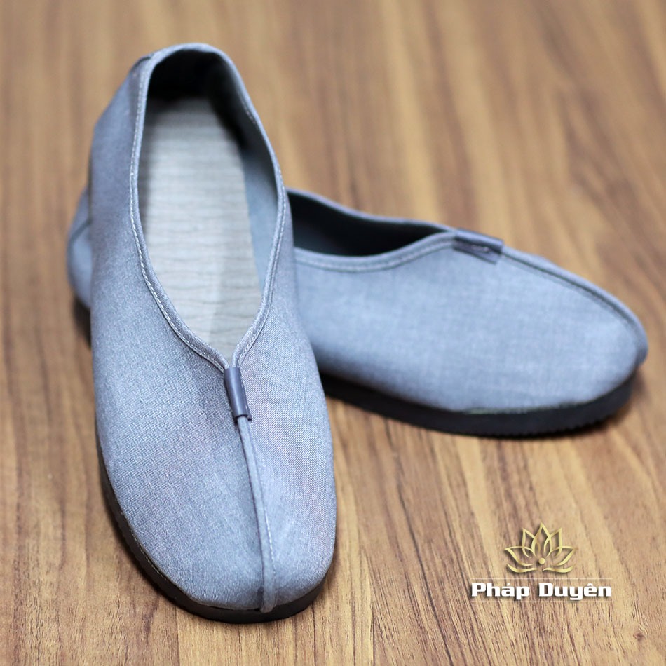 Giày Vải Quý Thầy, Sư Cô, Phật Tử Màu Xám - Giầy La Hán