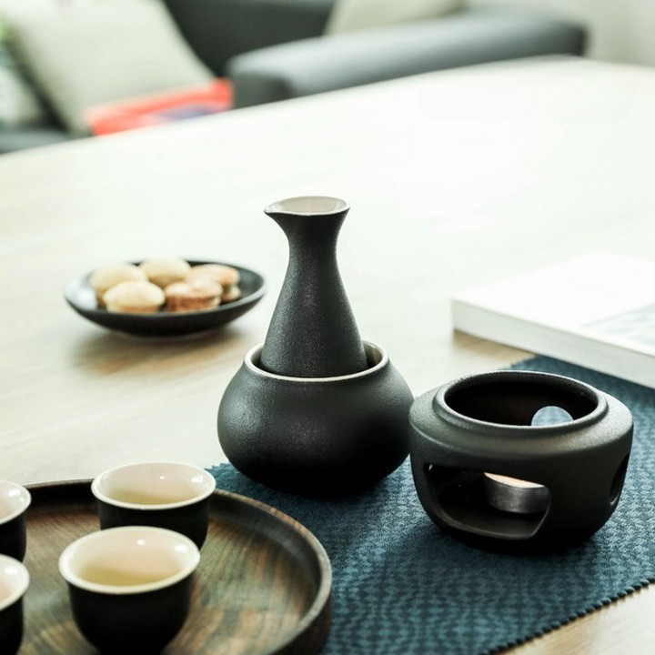 Bộ 7 Món Uống Sake Hâm Nóng Tại Bàn Yumi-Zen Ceramics Cao Cấp - Home and Garden