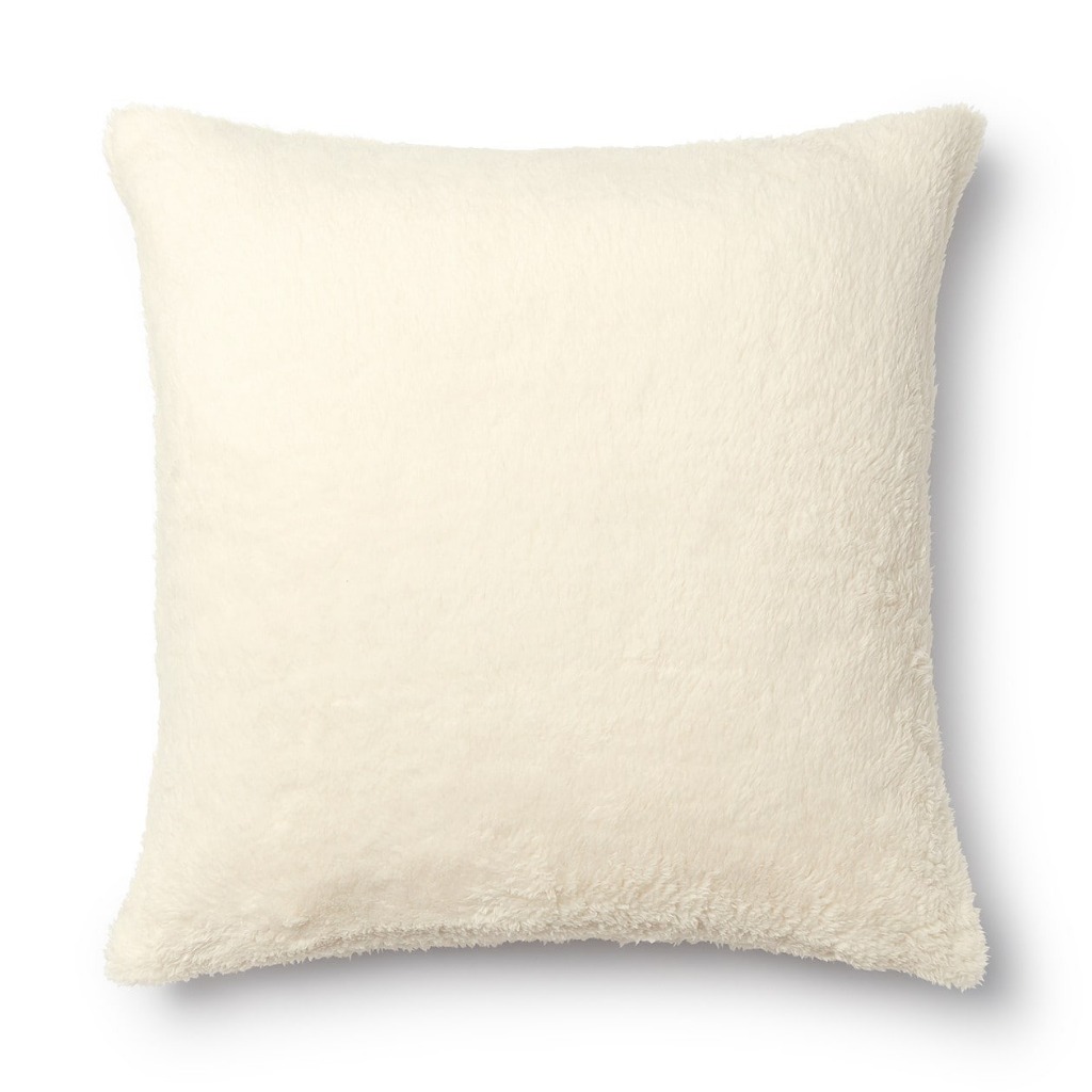MUJI VỎ GỐI TỰA LƯNG BOA FLEECE - TRẮNG NGÀ, S